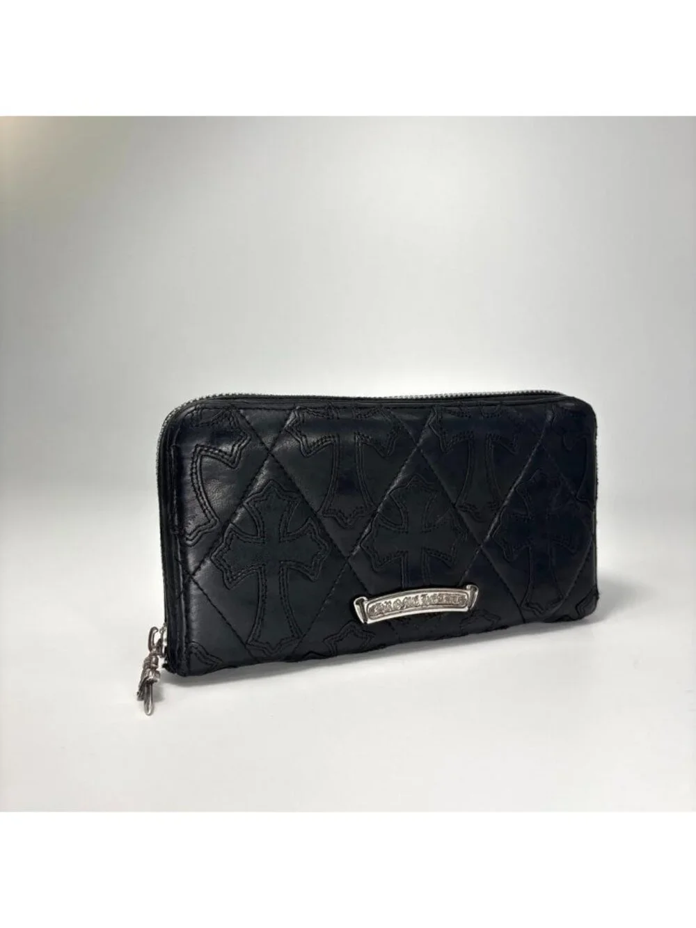 Chrome Hearts Rec Fzip Quilted Cemetery Cross Wallet